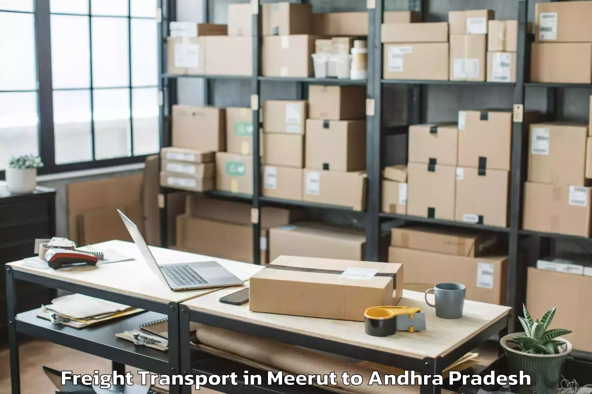 Efficient Meerut to Vadlamudi Freight Transport